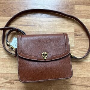Fossil Ainsley Small Flap Leather Crossbody Bag